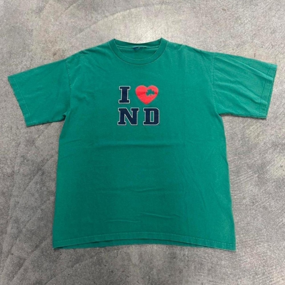 Vintage Mens Notre Dame T-Shirt Short Sleeve 90's Retro Tee Large